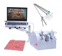 AMITD Kit de simulador de caja de entrenamiento laparoscópico con cámara endoscópica HD, 4 instrumentos quirúrgicos y 4 módulos de entrenamiento para el enseñanza médica