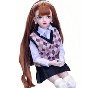 AMITD Muñeca BJD de 1/3 Muñeca Kawaii Move Joints Handmade Maquillaje Lindo 61 cm Colectible Dibujos Animados Vestir Up Dolls Mejor Regalo (A)