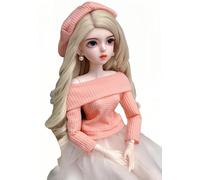 AMITD Muñeca BJD de 1/3 Muñeca Kawaii Move Joints Handmade Maquillaje Lindo 61 cm Collectible Cartoon Dress Up Dolls Best Gift (F)