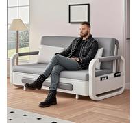 AMITD Sofá cama extensible con espacio de almacenamiento, ideal para espacios pequeños y salones, gris claro, 1,2 m