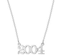 AMITER Collar de año de nacimiento, colgante de cumpleaños 1970-2025, joyería delicada para mujer, Medio, Acero inoxidable, Sin piedra preciosa
