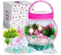 Amitié Lane Kit de Terrario Unicornio para Niños con Luz LED - Crea tu Propio Jardín Mágico en un Tarro que se Iluminará por la Noche - Manualidades y Regalos para Niñas