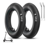 Amitor Camara Patinete 8 1/2 x2 para Xiaomi Pro 2 Pro 1S M365 Mi3, Cámara de Aire 8,5 Pulgadas con Válvula 90° Plateada, Duradera y Engrosado, con Compacta Palancas para Desmontar Neumaticos, 2PCS