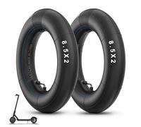 Amitor Camara Patinete 8 1/2 x2 para Xiaomi Pro 2 Pro 1S M365 Mi3 Patinete Eléctrico, Cámara de Aire Reforzada 8,5 Pulgadas con Válvula 90° Plateada, Duradera y Engrosado Recamara 50/75-6.1, 2PCS