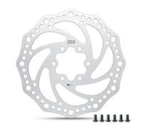 Amitor Disco de Freno para Bicicleta, Disco de Freno Centerlock de 203 mm, 6 Orificios, Discos de Freno para Bicicleta con 6 Tornillos para MTB, Bicicleta de Montaña, Bicicleta de Carreras