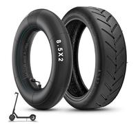Amitor E Scooter Neumáticos 8 1/2 x2 Tubo para Xiaomi Pro 2/Pro/M365/1S/Mi 3, 50/75-6.1 Neumático y tubo con válvula plateada de 90°, más grueso y duradero - Repuesto original (8,5 x 2,0 pulgadas), 1