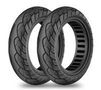 Amitor Ruedas Macizas 10x2.125 para Patinete Ninebot F20/F30/F40/F65, Rueda Maciza 10 Pulgadas con Antipinchazos, Neumáticos de Repuesto 250x54 con Antideslizante y Antidesgaste（Slot 34）, 2PCS