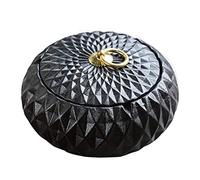 AMITP 2019 Cenicero de Puros con Tapa para Exterior, cerámica, decoración, apartamento, pequeño, Redondo, 11 x 8 mm, Goldendiamond