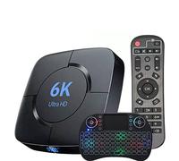 AMITVA Android 10.0 TV Box, H616 Quad-Core 64-bit Cortex-A53, 2.4Ghz/5.0Ghz WiFi 100/1000M Ethernet, Compatible con H.265/3D/6K Ultra HD/BT 5.0/HDMI 2.0 con Mini Teclado Inalámbrico,2gb+16gb