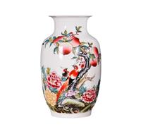 AMITVA Jarrón de cerámica Chino, jarrón Chino Grande Blanco, jarrón de Flores de Porcelana, jarrones de cerámica Antiguos Chinos, jarrón Decorativo Tradicional-A:High 33 CM
