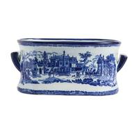 AMITVA Jingdezhen Jingdezhen - Tarro de cerámica oriental con tapas para decoración del hogar, pintado a mano, color azul loto y blanco, jarrón de porcelana para regalo, B de alto 21 cm