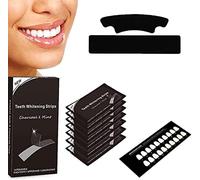 AMITVA Smile Stains-Gone Strips, tiras blanqueadoras de dientes, adhesivo de dientes de carbón activado, rápido y eficaz elimina las manchas de café, té, fumar y vino (7 Pairs)