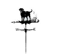 AMITVA Veleta de Viento Veleta de Perro Ornamento de patrón de Hierba Veletas de Metal con indicador de dirección del Viento Estaca de jardín al Aire Libre Soporte de Metal Veleta