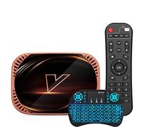 AMITVA VONTAR X4 S905X4 Android TV Box 11.0, Ultra HD 8K HDR, 4GB RAM 128GB ROM, 2.4G/5.8G Dual Band WiFi BT 4.0 Ethernet Con Mini Teclado Retroiluminado