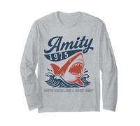 Amity 1975 - Camisa Retro Shark You'Re Gonna Need a Bigger Boat Manga Larga