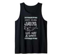 Amity Island Jaws Sun Surf & Tiburones Camiseta sin Mangas