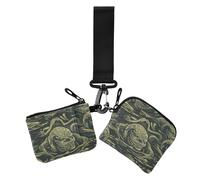 Amityville Criatura Verde Halloween Carteras para mujer, tarjeteros, tamaño compacto, monedero con llavero para uso diario, 2 paquetes