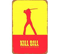 amiuayrta Cartel de metal con texto en inglés "Kill Bill Volume 1 2 Funny Humorístico Bar Pub Home Vintage Horror Classic Metal Movie Poster Tin Sign 20.3 cm x 30.5 cm
