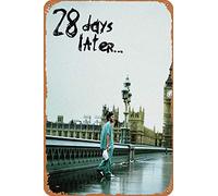 amiuayrta Póster de la película 28 Days Later Funny Humorístico Bar Pub Home Vintage Horror Classic Metal Movie Poster Cartel de hojalata 20.3 x 30.5 cm