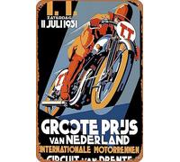 amiuayrta TT - Cartel vintage de 1931 con texto en inglés "Advertising Grand", letrero de estaño para motocicleta, póster de estaño vintage para decoración del hogar, bar, 8 x 12 pulgadas, 12 x 365