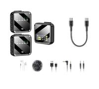 AMIUHOUN 1 micrófono con conector tipo C Drag 2 M32S pantalla LCD inalámbrico Lavalier cancelación de ruido Reverb micrófono Bluetooth