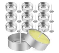 AMIUHOUN 150 Vasos de Aluminio para Velas de Té, con 150 Mechas de Vela, Kit de Fabricación de Velas, Adulto, Clásico, No Plegable