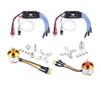 AMIUHOUN 2 unidades 2212 1400 Kv/2200Kv Brushless Motor de rotor exterior con 10T/6T+30A ESC para aviones RC Quadcopter Piezas de repuesto Accesorios