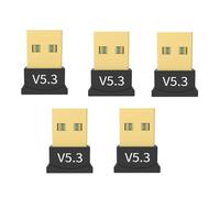 AMIUHOUN 5 adaptadores USB Bluetooth 5.3, receptor Bluetooth, altavoz, mouse, tecla, Bluetooth, inalámbrico, adaptador de audio sin conductor, fácil de usar, mano de obra fina y duradera