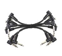 AMIUHOUN 6 X Cables de Guitarra EléCtrica Cable de de Pedal de Efecto de áNgulo Recto de 1/4 de Pulgada Negro