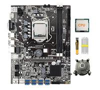 AMIUHOUN 8 tarjetas B75 BTC Mining Motherboard+CPU+Ventilador de refrigeración + Kit de destornillador 8X USB3.0 (PCIE) ranura GPU LGA1155 DDR3 MSATA ETH