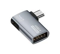 AMIUHOUN Adaptador de cable OTG 4K con alimentación micro USB a USB con diseño angular, apto para tablet, TV (derecha)