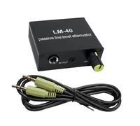 AMIUHOUN Atenuador de audio pasivo, señal de salida de línea, tarjeta de sonido, altavoz, micrófono, conector de micrófono, convertidor de alto bajo + línea 3,5
