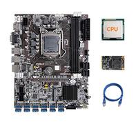 AMIUHOUN B75 Mining LGA1155 - Placa base 12 PCIE a CPU + MSATA SSD 64G + red RJ45 (negro)