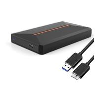 AMIUHOUN Caja de Disco Duro portátil USB 3.0 SATA2,5 para portátil, Disco Duro Externo para/OS/Linux, Color Negro, Duradero, fácil instalación, fácil de Usar