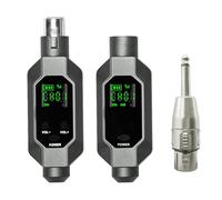 AMIUHOUN Convertidor de micrófono inalámbrico UHF de micrófono XLR Transmisor y receptor de micrófono para micrófono dinámico