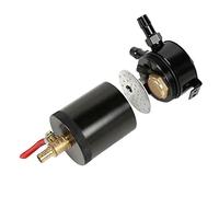 AMIUHOUN Depósito de aceite universal compacto con deflectores de aluminio de 2 puertos, tanque de captura de aceite con válvula de drenaje