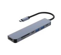AMIUHOUN Estación de acoplamiento USB, concentrador 7 en 1, con PD100W, SD/TF, compatible, adaptador multipuerto USB de 4, para portátiles, teléfonos, duradero, fácil de instalar