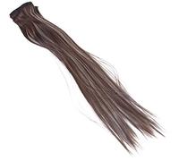 AMIUHOUN Extensiones de de humano de mujer 7pzs 70g 20 pulgadas Camello-marron + -marron