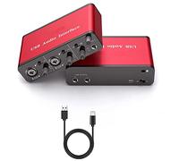 AMIUHOUN Interfaz de audio USB de 24 bits/96 KHz para grabar podcasting y transmisión de latencia ultra baja, interfaz de audio Plug and Play