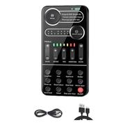 AMIUHOUN K9 - Tarjeta de Sonido en con Cambiador de Voz de 12 Tonos eléctricos, micrófono, Tarjeta de Sonido de transmisión en para teléfono móvil, computadora, PC, Accesorios de Piezas de