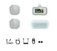 AMIUHOUN Micrófono Lavalier inalámbrico de 2,4 G, reducción de ruido, teléfono móvil, micrófono de grabación de transmisión en bidireccional, duradero, fácil de instalar, fácil de usar, B