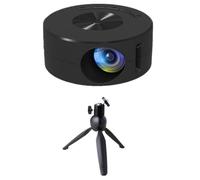 AMIUHOUN Mini proyector LED para el hogar, reproductor multimedia de audio, proyectores portátiles con soporte para proyector, proyección USB, misma pantalla, espejo duradero, B