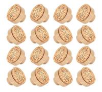 AMIUHOUN Paquete de 16 pomos de ratán bohemios, pomos redondos de madera para cajones, tiradores de mimbre hechos a mano, fáciles de usar