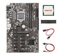 AMIUHOUN Placa base B250 BTC Mining 12 PCIE16X LGA1151 con CPU G3930 + DDR4 4G 2133Mhz RAM+cable + cable de interruptor