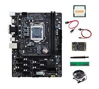 AMIUHOUN Placa base B250 V2.1 ETH 12PCIE+G4400 CPU+DDR4 4GB RAM+128G MSATA SSD+ventilador+cable +cable de conmutación + grasa térmica