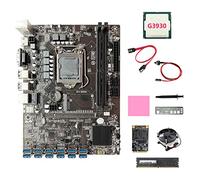 AMIUHOUN Placa base B250C 12USB ETH + CPU G3930 + SSD 128G + DDR4 8GB RAM+ventilador+cable +cable de interruptor+grasa térmica + deflector