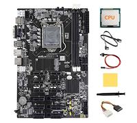 AMIUHOUN Placa base B75 12 PCIE ETH Mining + CPU + cable IDE de 4 a SATA, cable SATA, cable de interruptor, grasa térmica, almohadilla térmica