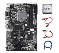 AMIUHOUN Placa base B75 12 PCIE ETH Mining LGA1155 + CPU G530 + cable + cable de red RJ45 + cable de interruptor