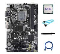 AMIUHOUN Placa base B75 12 PCIE ETH Mining LGA1155 + CPU G530 + cable + cable de red RJ45 + grasa térmica