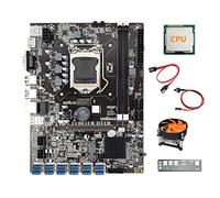 AMIUHOUN Placa base B75 12USB ETH Mining, CPU, deflector, cable , cable interruptor, ventilador naranja 12XPCIE a USB 3.0, B75, BTC